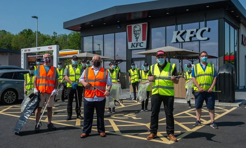 Cross-party councillors team up with KFC on litter pick