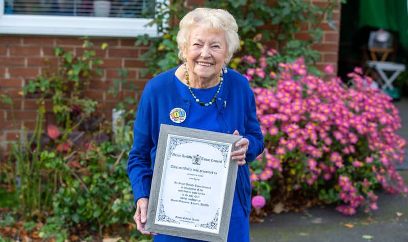 Aycliffe Angel is honoured for her war service – on her 100th birthday!
