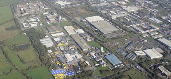 aerial shot of Aycliffe Business Park
