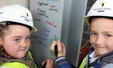 STUDENTS SIGN FINAL PIECE OF AYCLIFFE STEEL