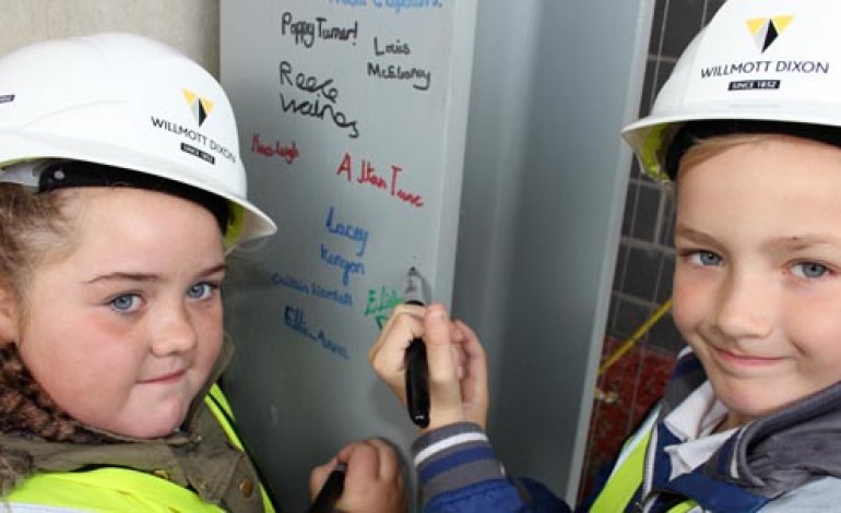 STUDENTS SIGN FINAL PIECE OF AYCLIFFE STEEL