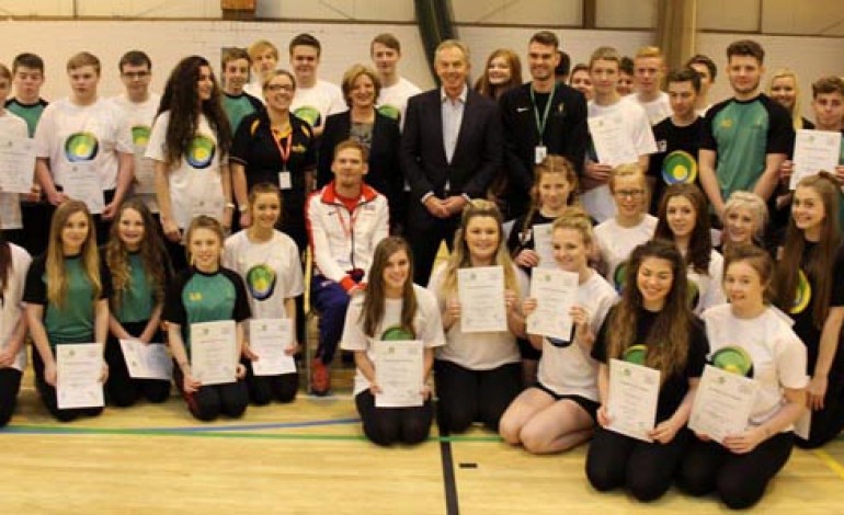 TONY BLAIR VISITS WOODHAM ACADEMY - PICTURES
