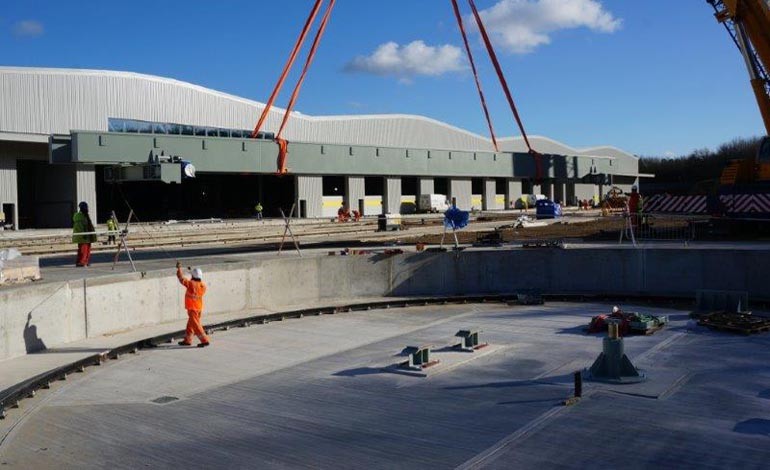 80-tonne turntable installed at Hitachi site