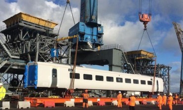 Aycliffe-bound Hitachi carriages arrive at Port of Tyne