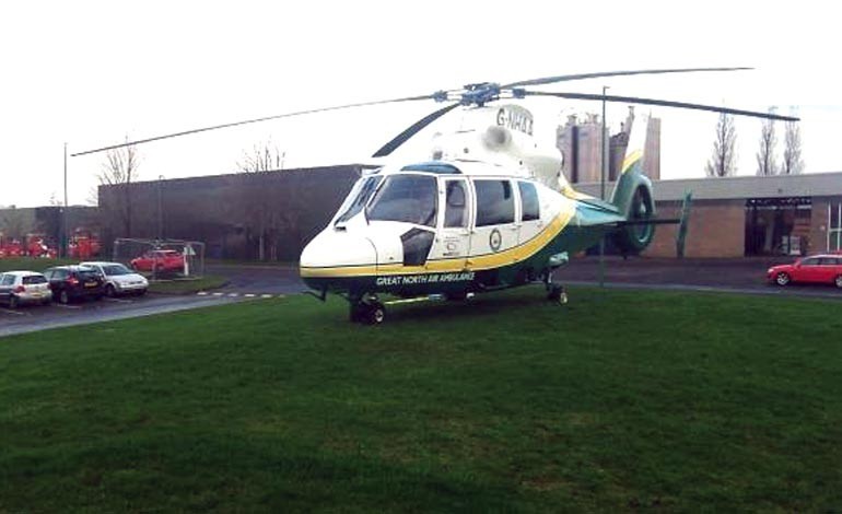 Man air-lifted to hospital after heart attack