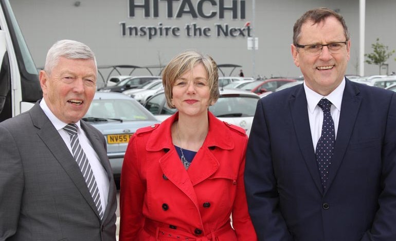 Labour’s EU Battle Bus stops at Hitachi in Aycliffe