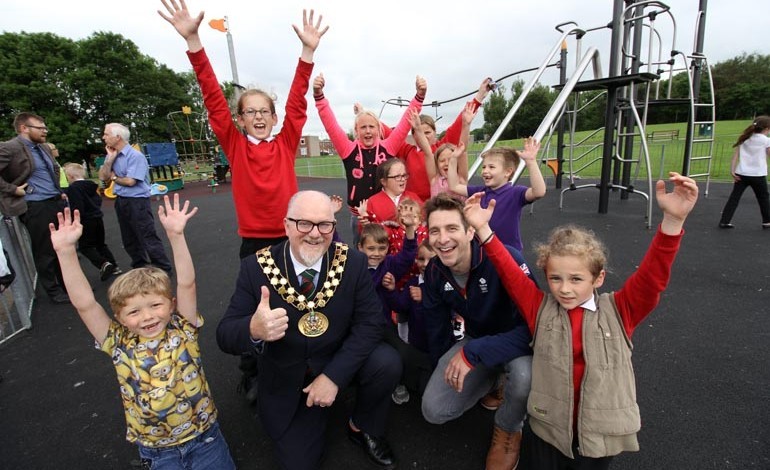 Olympian opens new Aycliffe play area