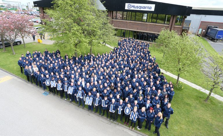 Husqvarna celebrates production of one million robotic lawnmowers in Aycliffe
