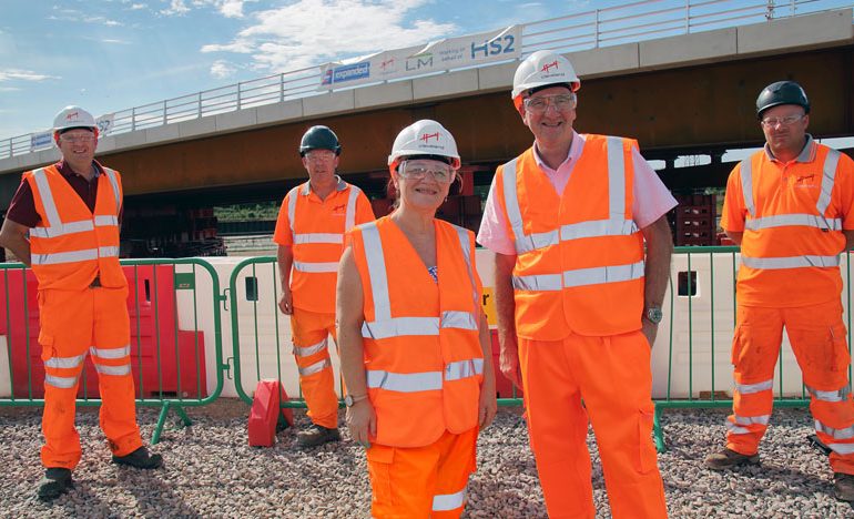 MP visits Midlands site as first HS2 structure is installed