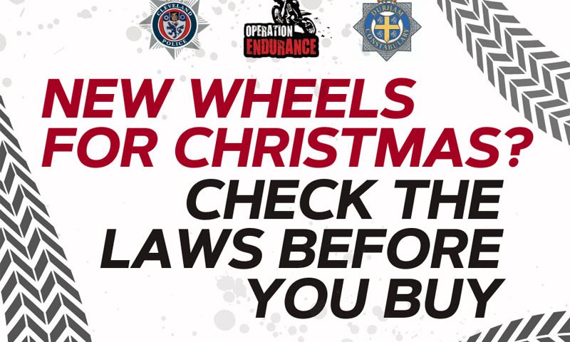 Check laws before buying new wheels for Christmas