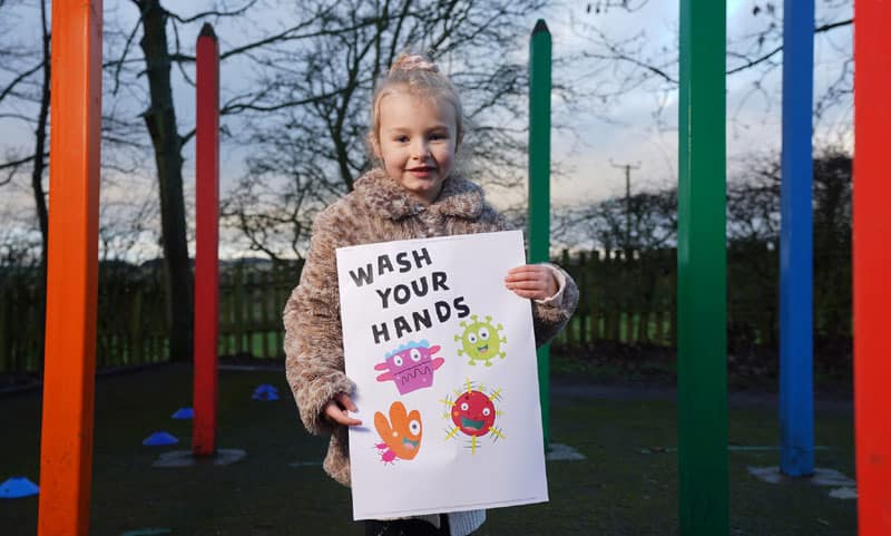 Schoolchildren get creative to design handwashing posters as part of battle to beat coronavirus pandemic