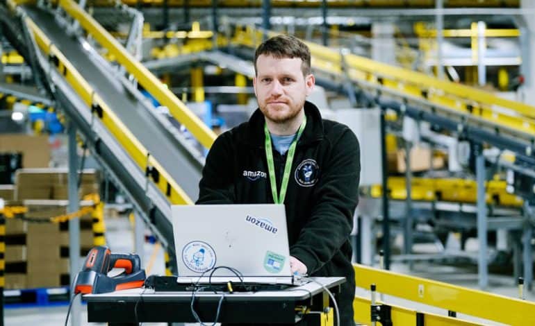Amazon’s Aycliffe apprentice helps to mark major milestone
