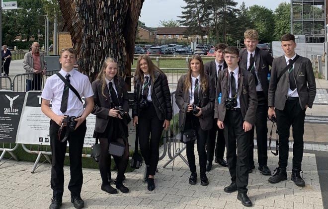 Aycliffe students visit Knife Angel on photography trip